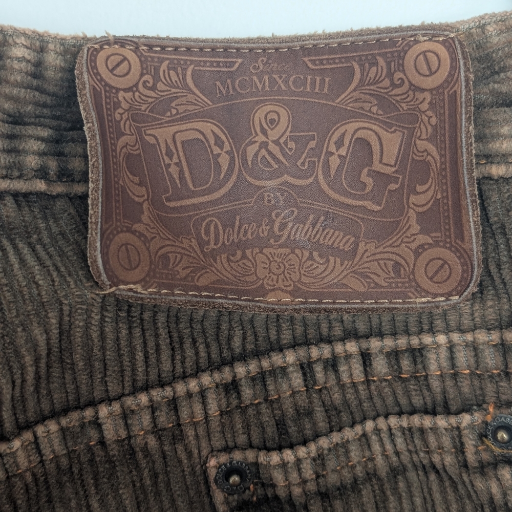 D&G Dolce & Gabbana Corduroy Pants - Brown 34 Waist - Picture 6 of 9